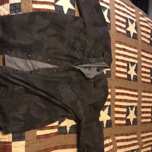 Dark camo button up